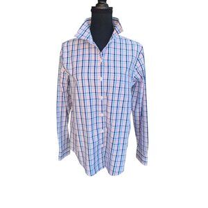 L.L. Bean Pink and Blue Plaid Cotton Button-Down Shirt